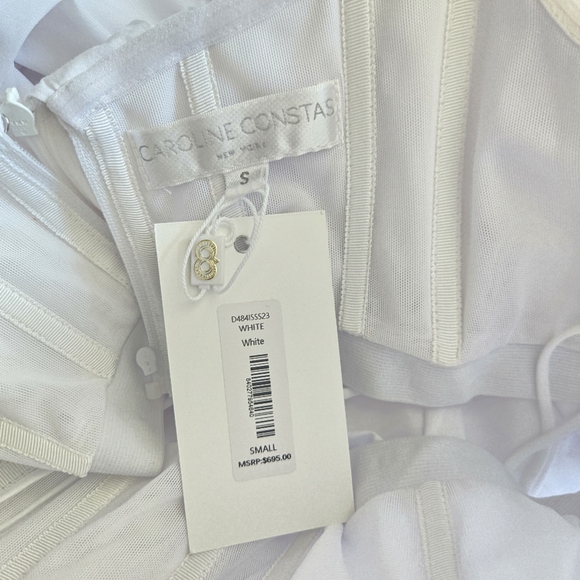 New Caroline Constas Palmer Off The Shoulder White Maxi Dress Evening Gown Small - Picture 10 of 10